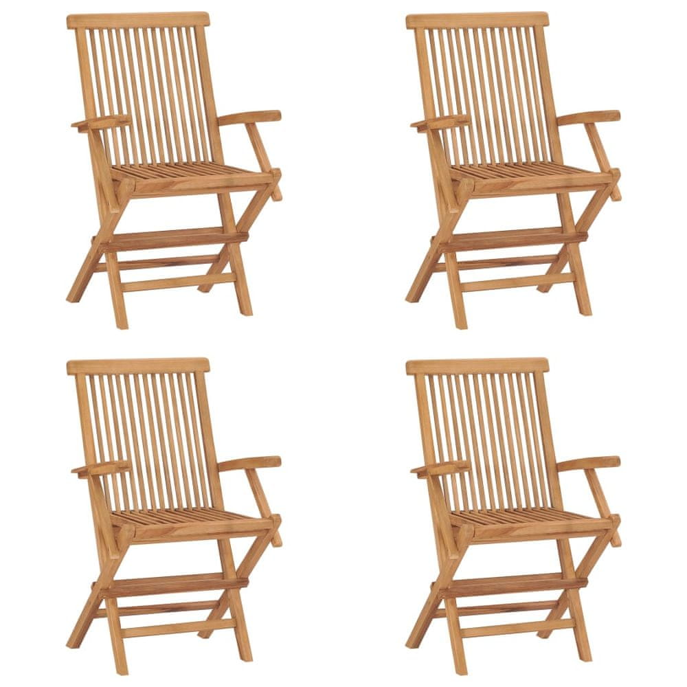 Petromila vidaXL Skladacie záhradné stoličky z tíkového dreva, 4 ks